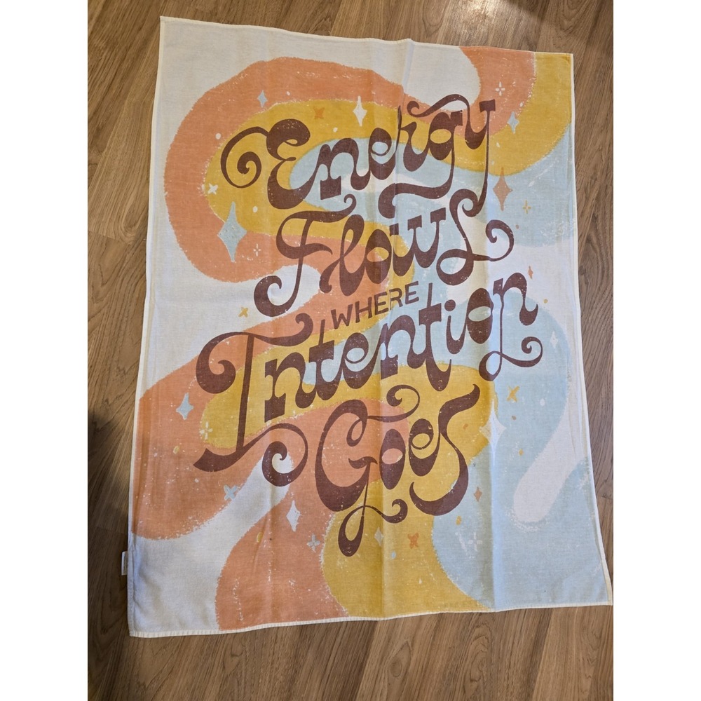 Wall Tapestry Earthbound Trading Co‎ Energy Flows Where Intention Goes Cotton